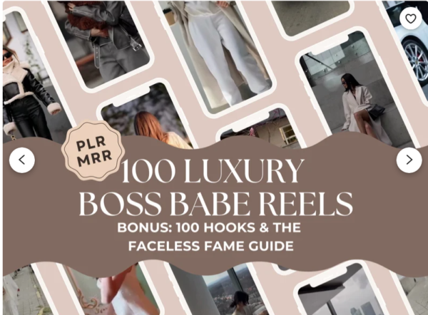 “Entre no universo do luxo e da liderança com 100 Luxury Boss Babe Reels! Transforme suas redes sociais com conteúdo que exala poder e sofisticação.” “Pronto para elevar sua marca? Obtenha agora os 100 Luxury Boss Babe Reels e deixe sua presença nas redes sociais mais forte do que nunca!” “Crie conteúdos que impressionam com os 100 Luxury Boss Babe Reels. Lucre com o MRR e leve seu negócio ao próximo nível!”