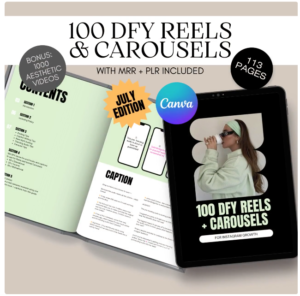 100 Reels DFY + Carrosséis com Ganchos e Legendas Prontos