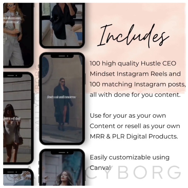 200 Hustle CEO Mindset Reels e Posts com Conteúdo MRR - Image 4